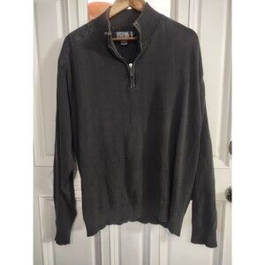 Oscar de la Renta Gray Long Sleeve Quarter Zip Pullover Sweater sz XXL
